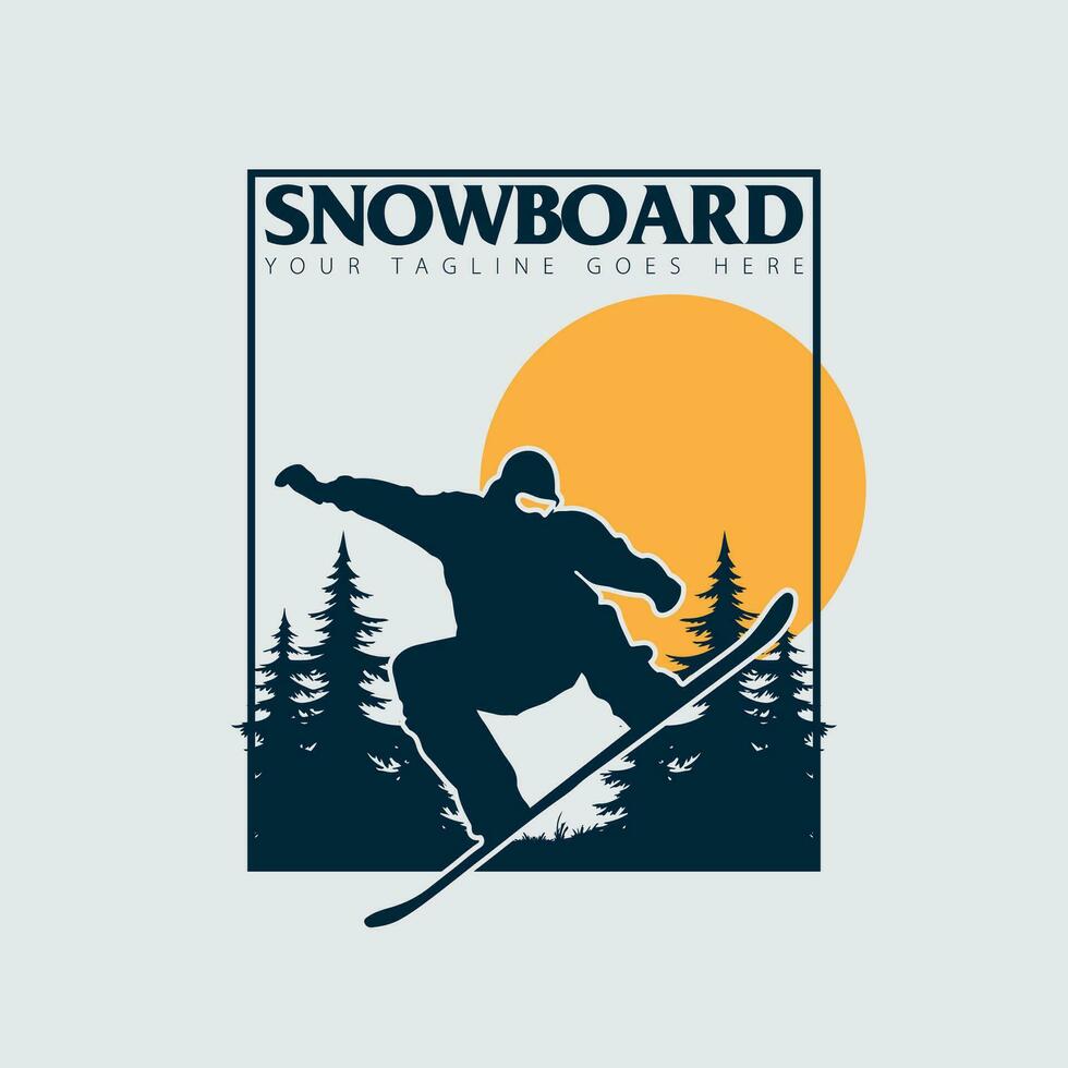 snowboard logo vector