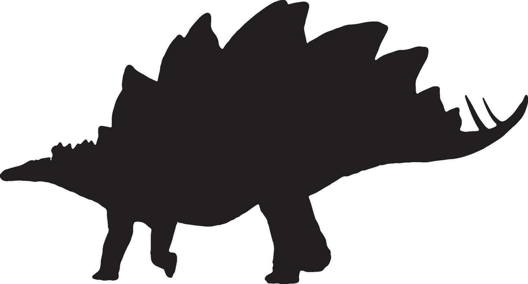 stegosaurus zwart silhouet geïsoleerd achtergrond vector