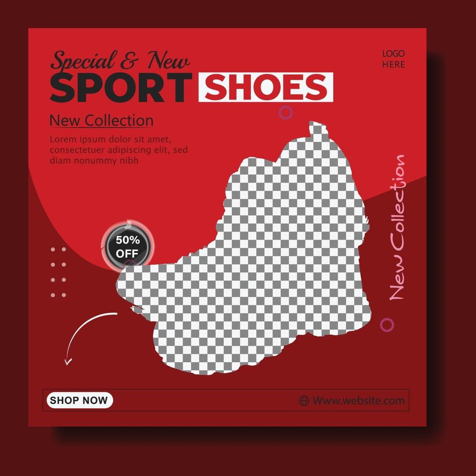 sportschoenen sociale media instagram postsjabloon vector