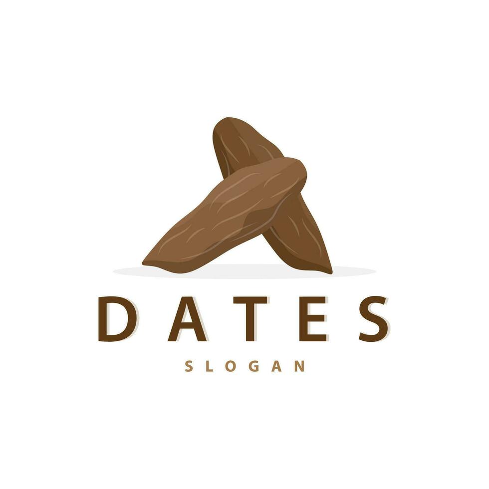 datum fruit logo, elegant minimalistische premie ontwerp, zoet datum fruit logo sjabloon illustratie vector