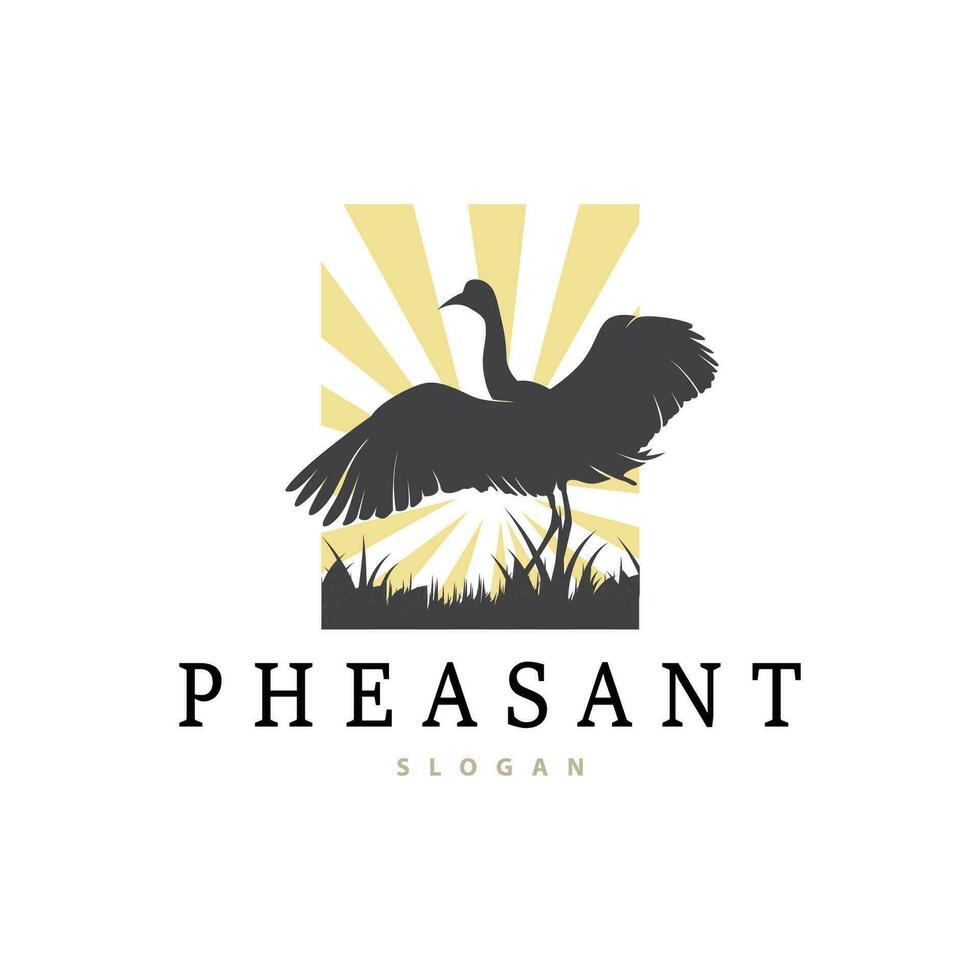 ooievaar vogel logo, reiger, gras, en rivier- ontwerp, vector gemakkelijk sjabloon illustratie