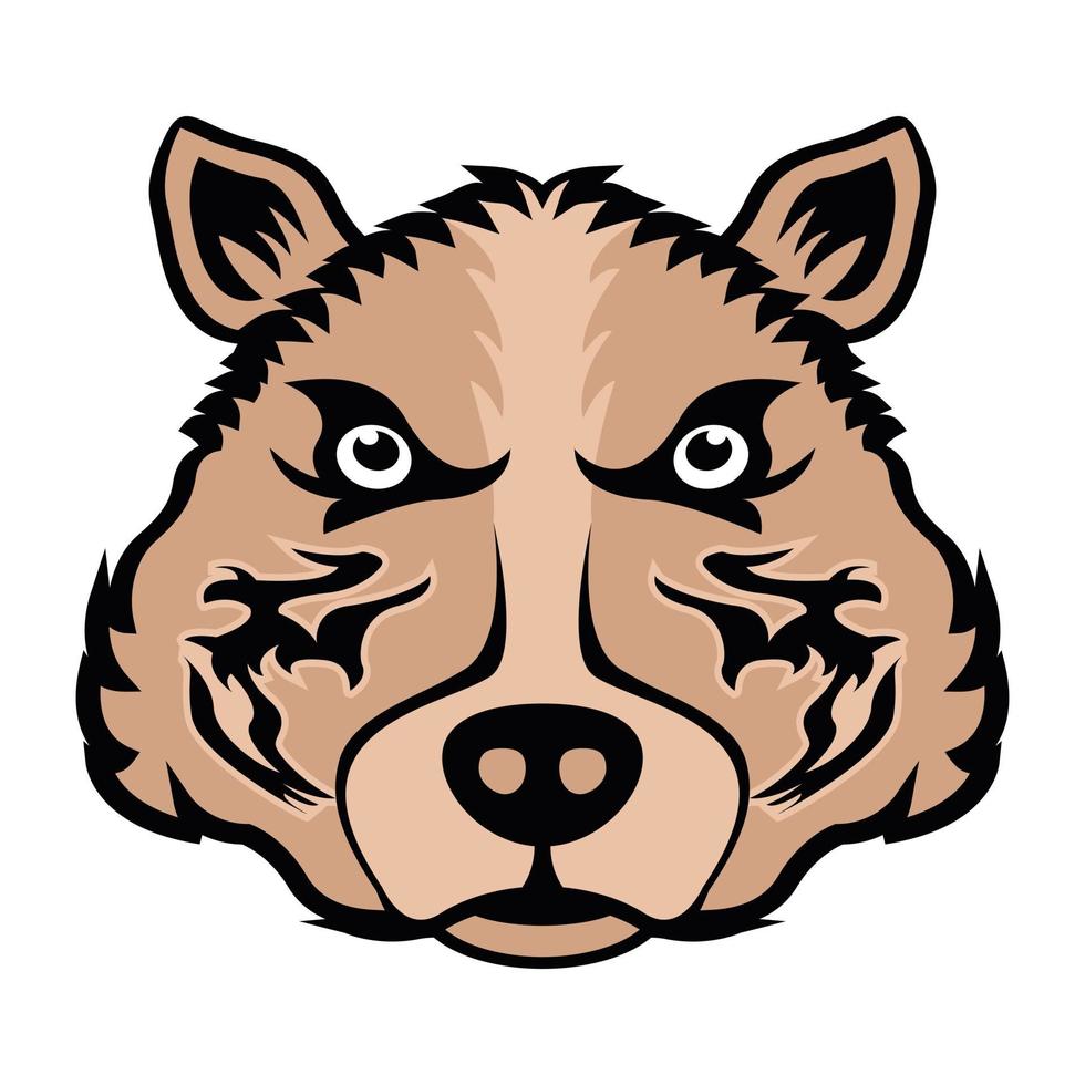 wolfskop en mascotte vector