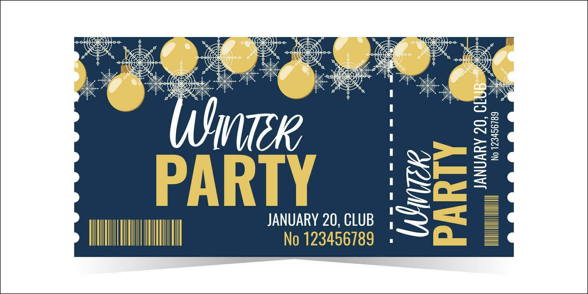 winter partij ticket vector