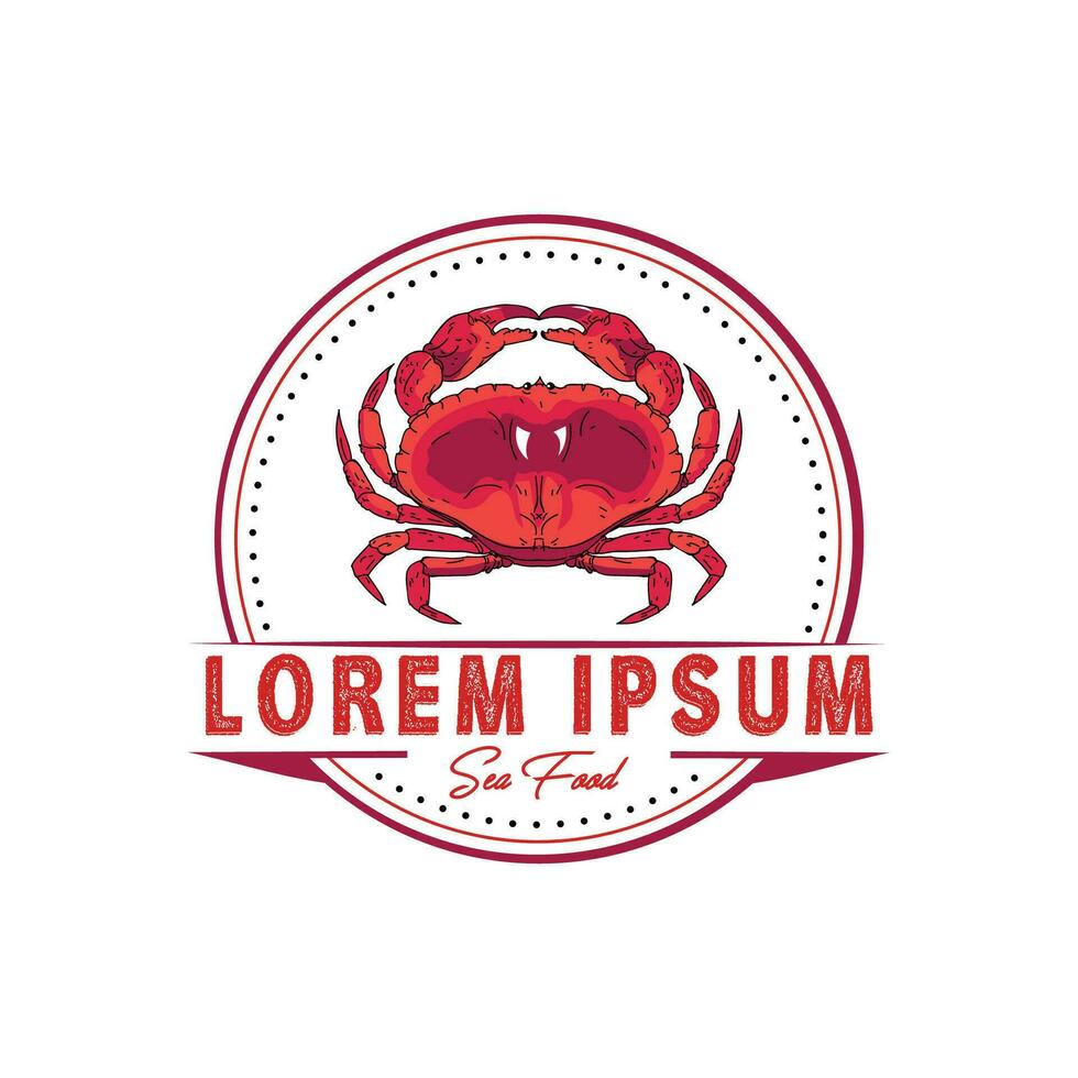 zeevruchten logo ontwerp restaurant vers krab en garnaal logo vector
