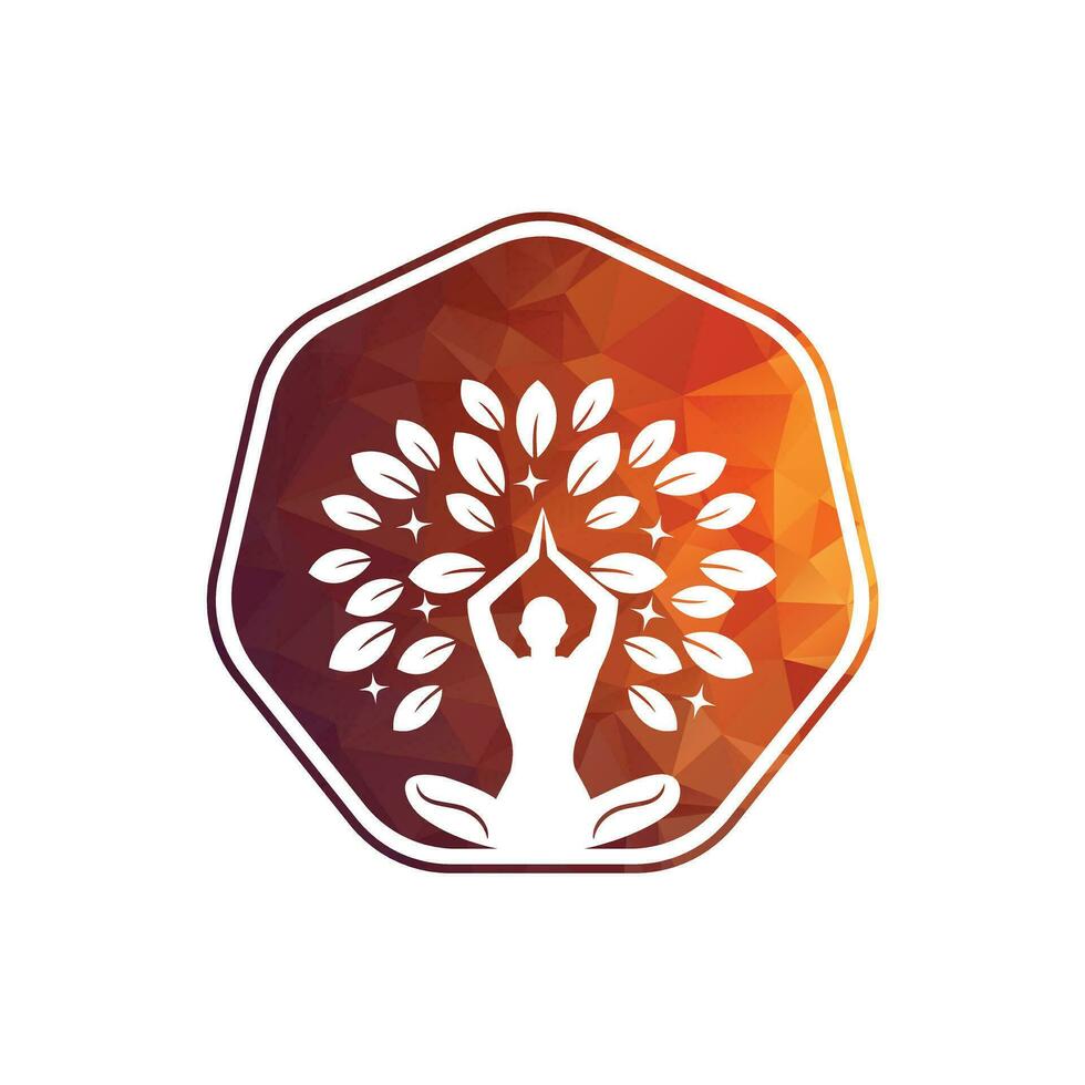 yoga logo ontwerp voorraad. menselijke meditatie in lotusbloem vectorillustratie vector