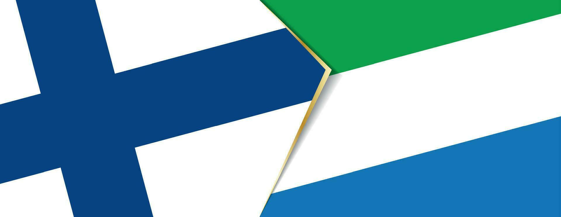 Finland en Sierra Leone vlaggen, twee vector vlaggen.