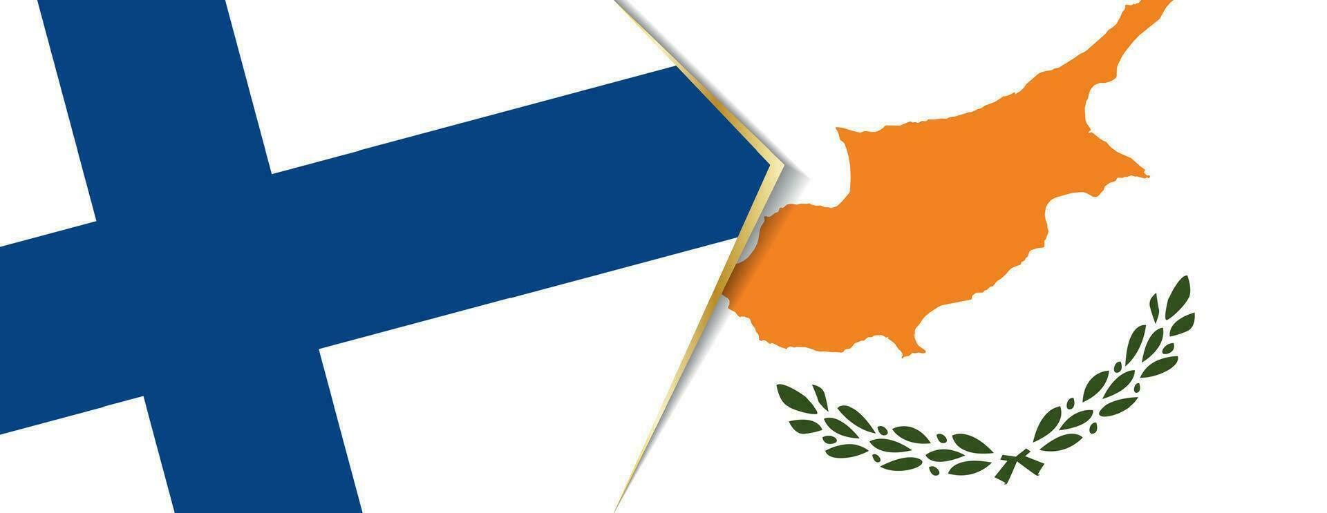 Finland en Cyprus vlaggen, twee vector vlaggen.