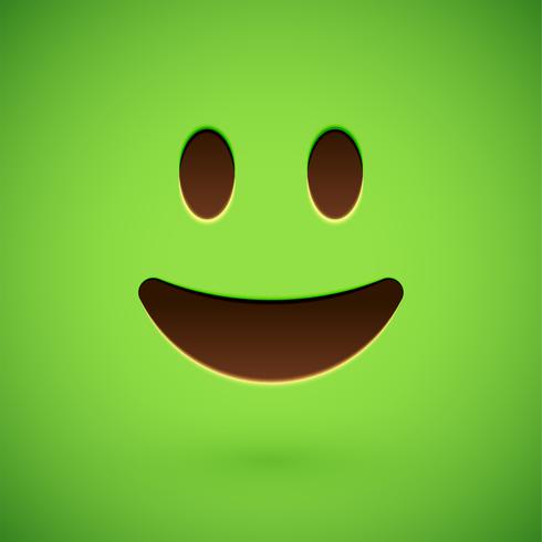 Groen realistisch emoticon smileygezicht, vectorillustratie vector