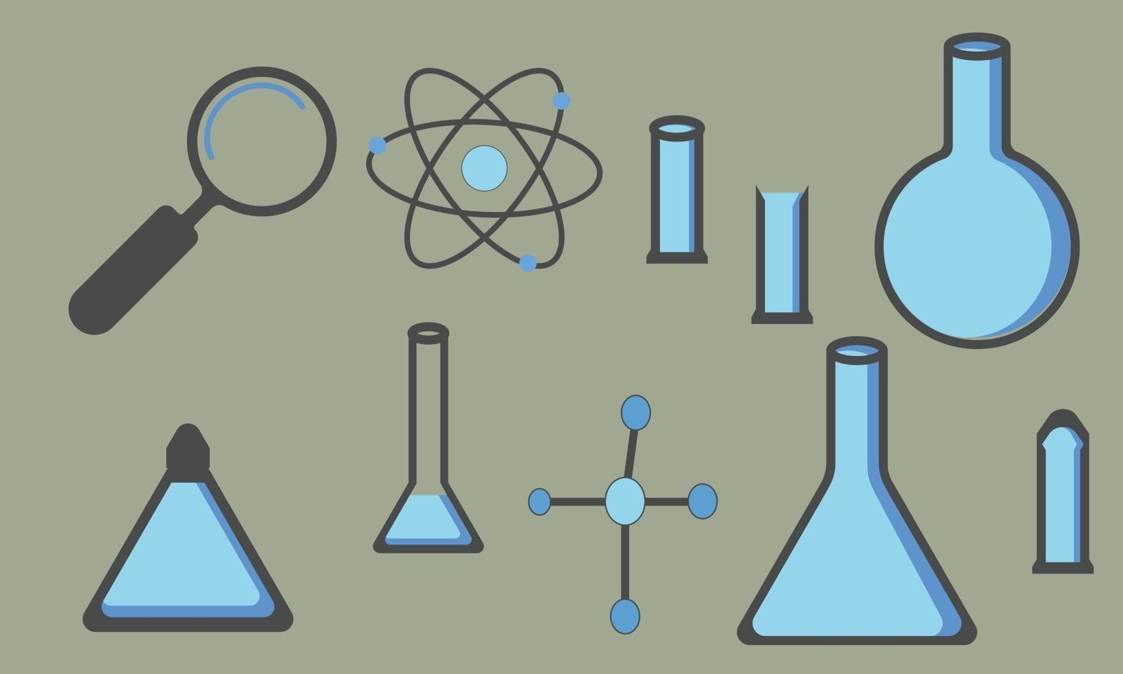 set van laboratoriumapparatuur vector