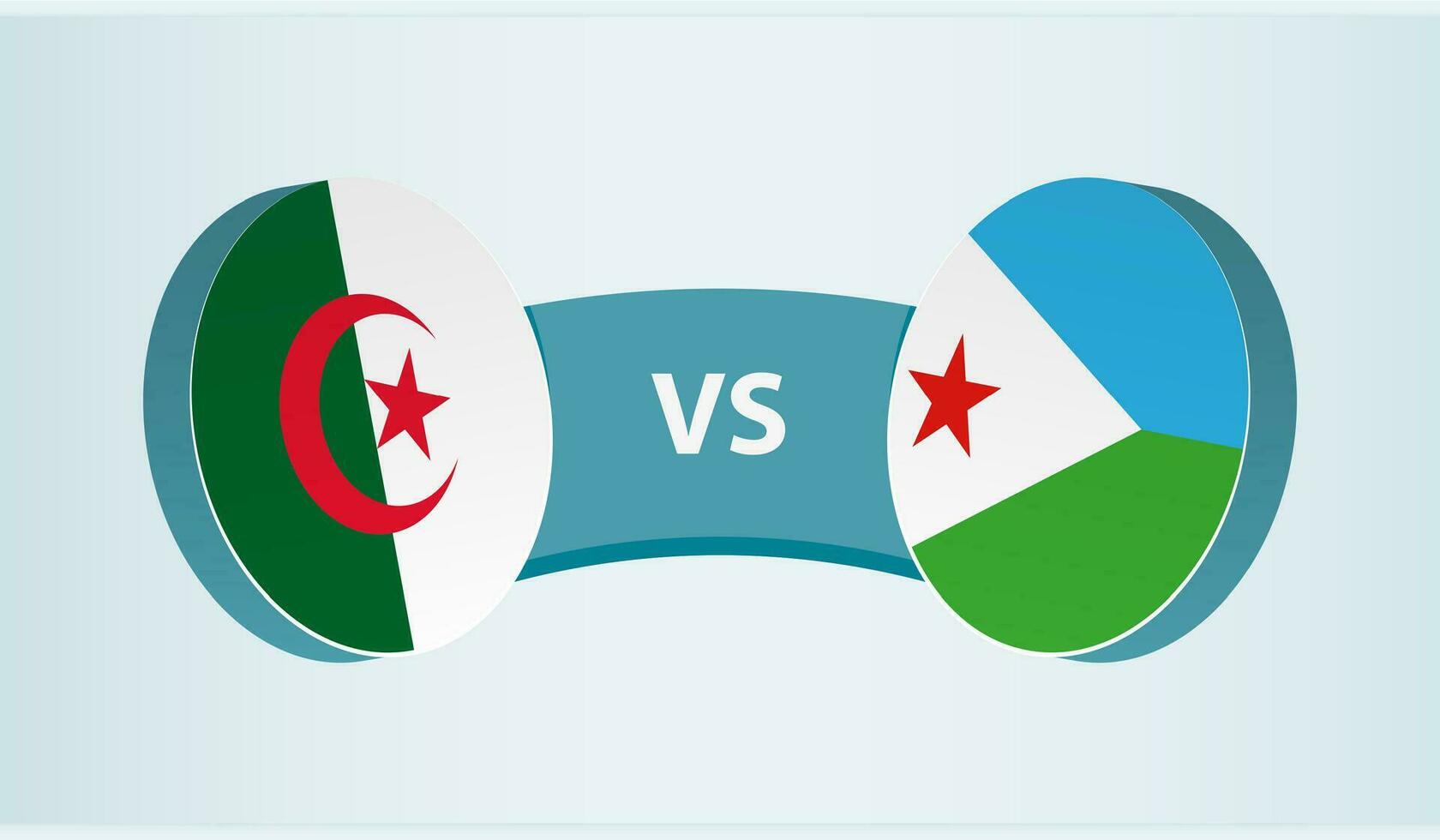 Algerije versus Djibouti, team sport- wedstrijd concept. vector