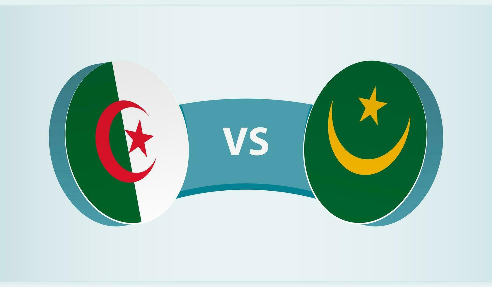 Algerije versus Mauritanië, team sport- wedstrijd concept. vector