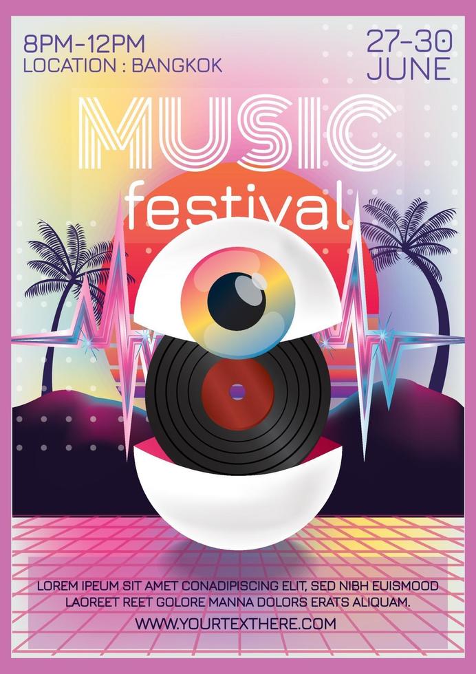 muziekfestival fantasie poster voor feest vector