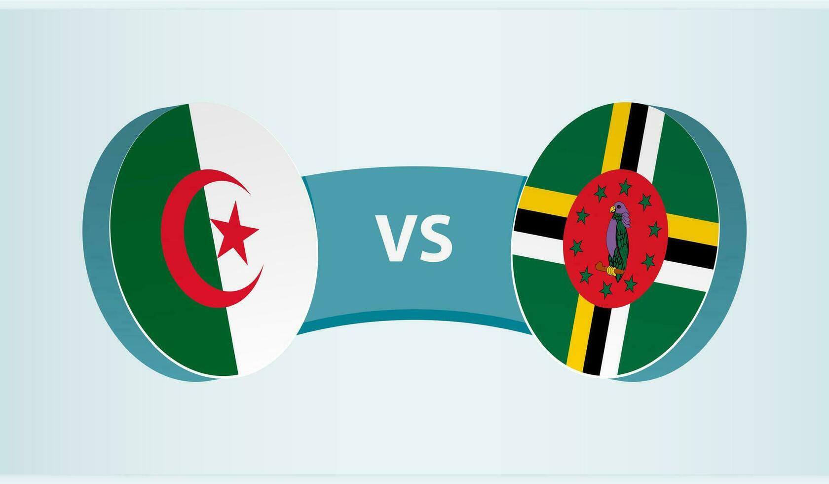 Algerije versus dominica, team sport- wedstrijd concept. vector