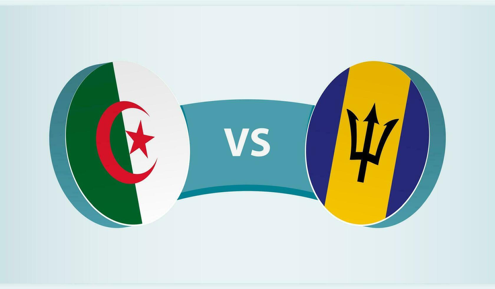 Algerije versus Barbados, team sport- wedstrijd concept. vector