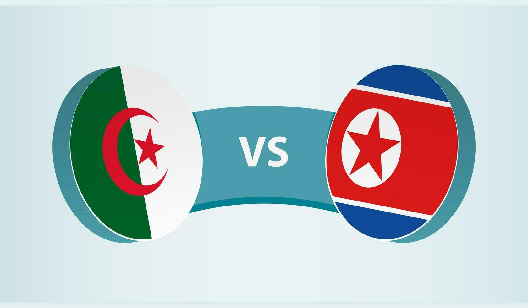 Algerije versus noorden Korea, team sport- wedstrijd concept. vector