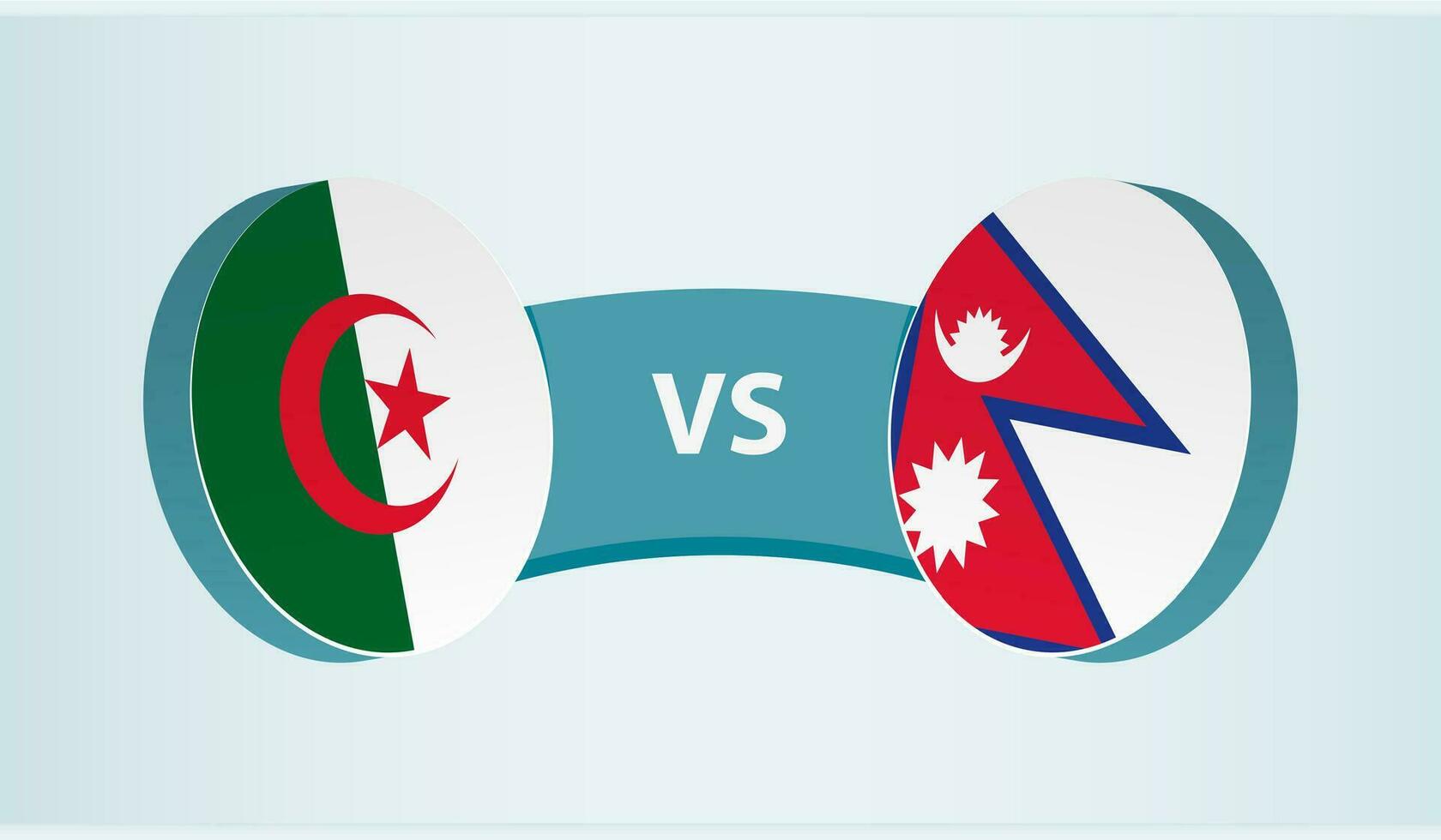 Algerije versus Nepal, team sport- wedstrijd concept. vector