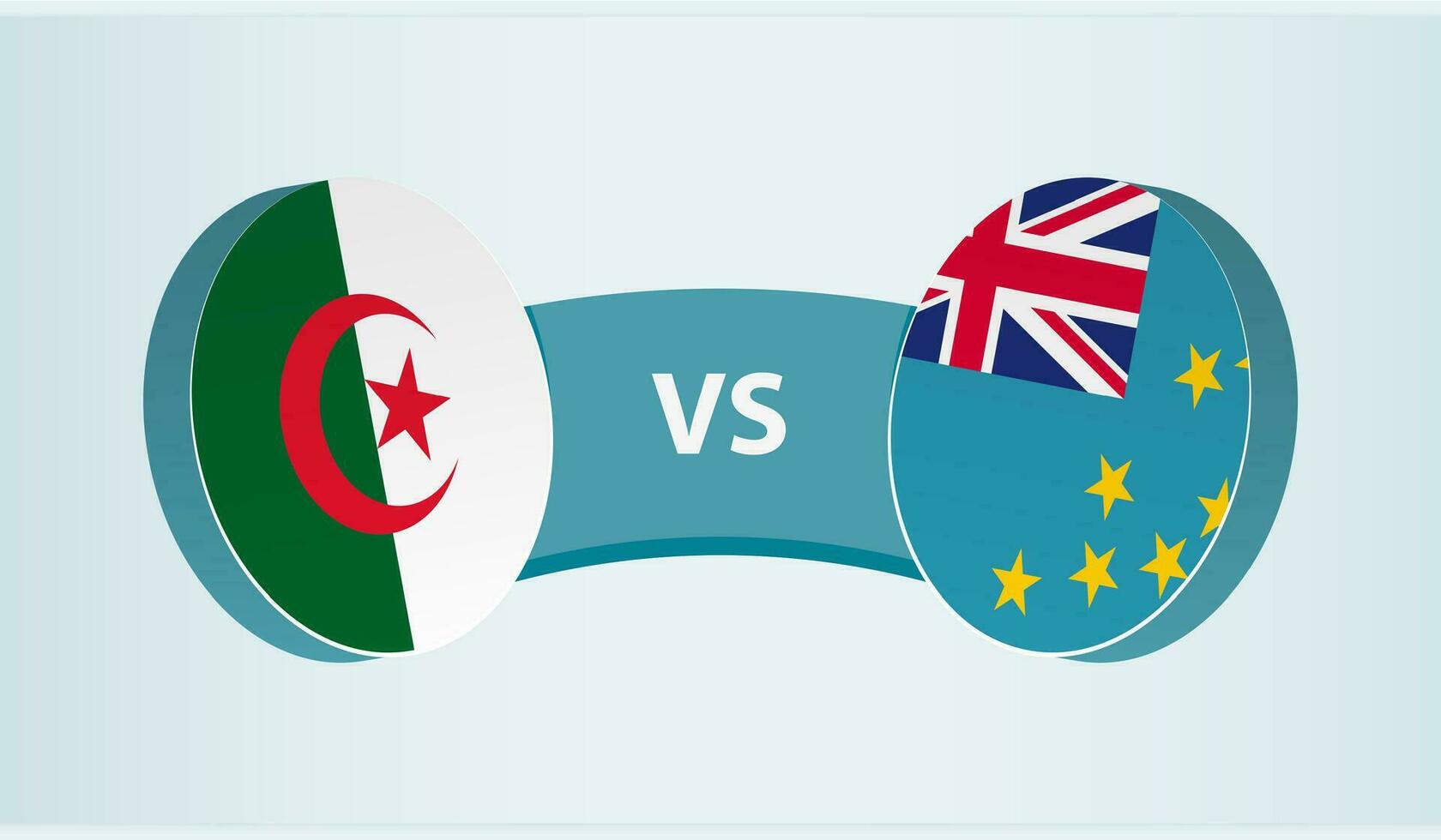 Algerije versus tuvalu, team sport- wedstrijd concept. vector