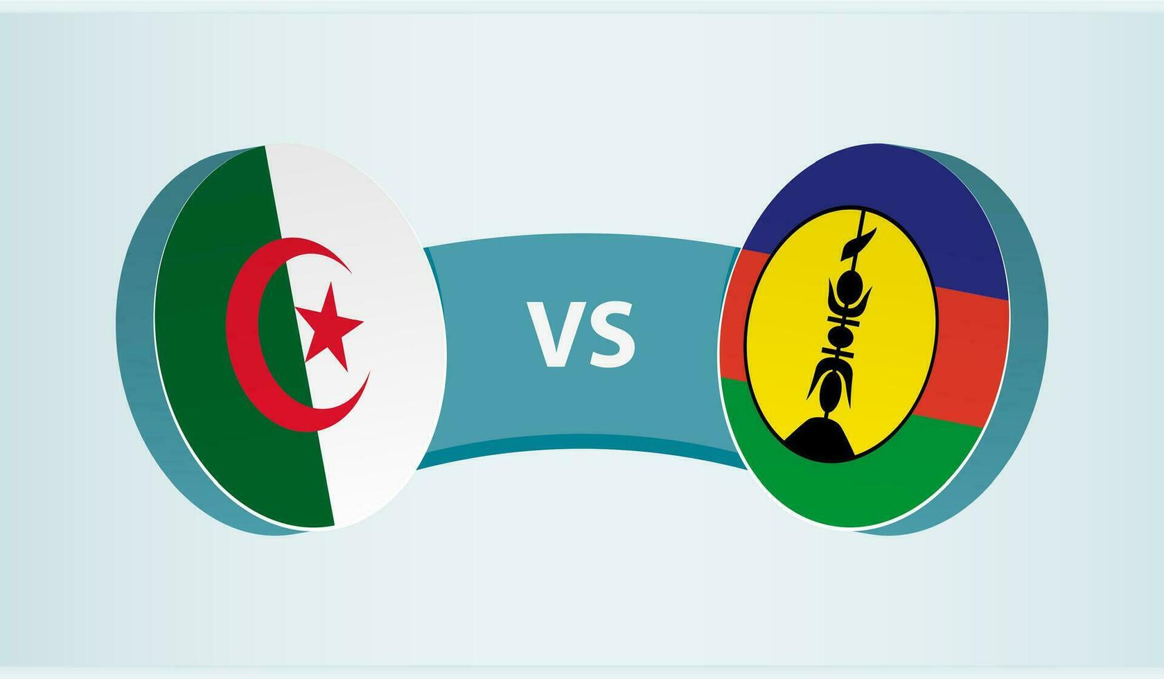 Algerije versus nieuw caledonië, team sport- wedstrijd concept. vector