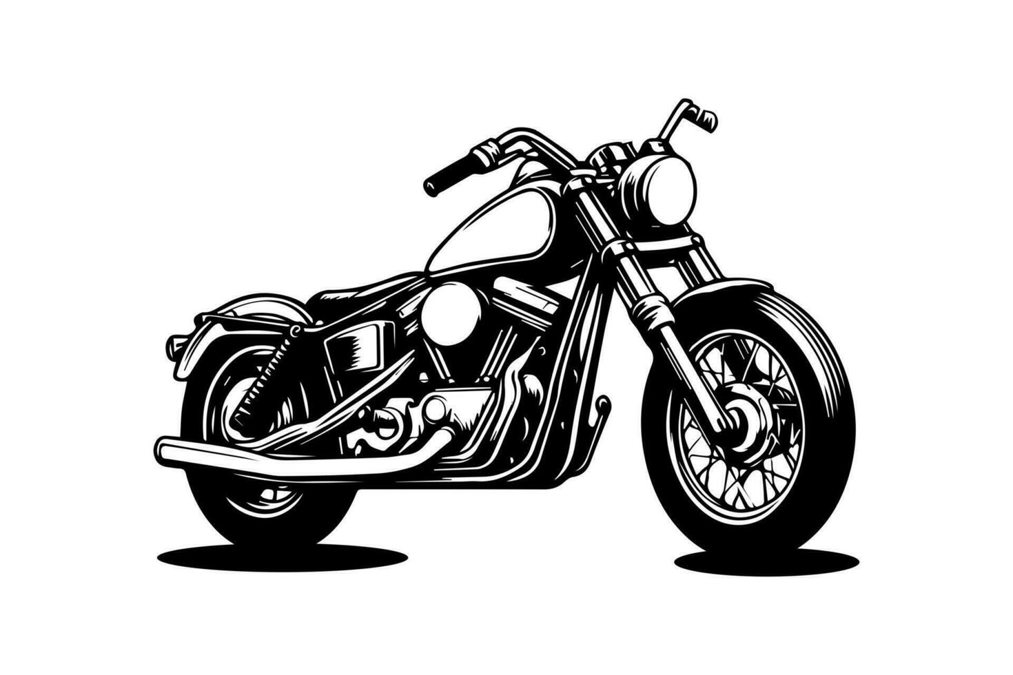 klassiek motorfiets in zwart en wit vector illustratie ontwerp
