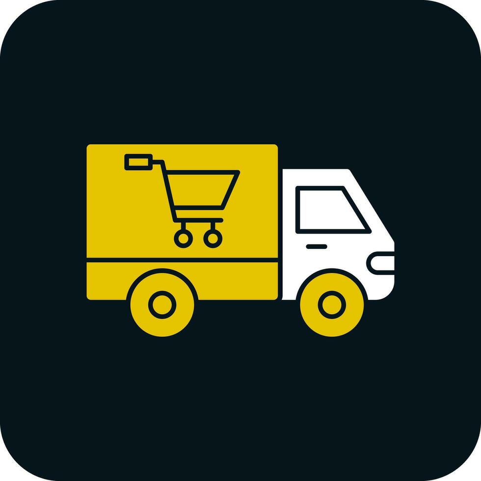 boodschappen doen levering vrachtauto vector icoon ontwerp