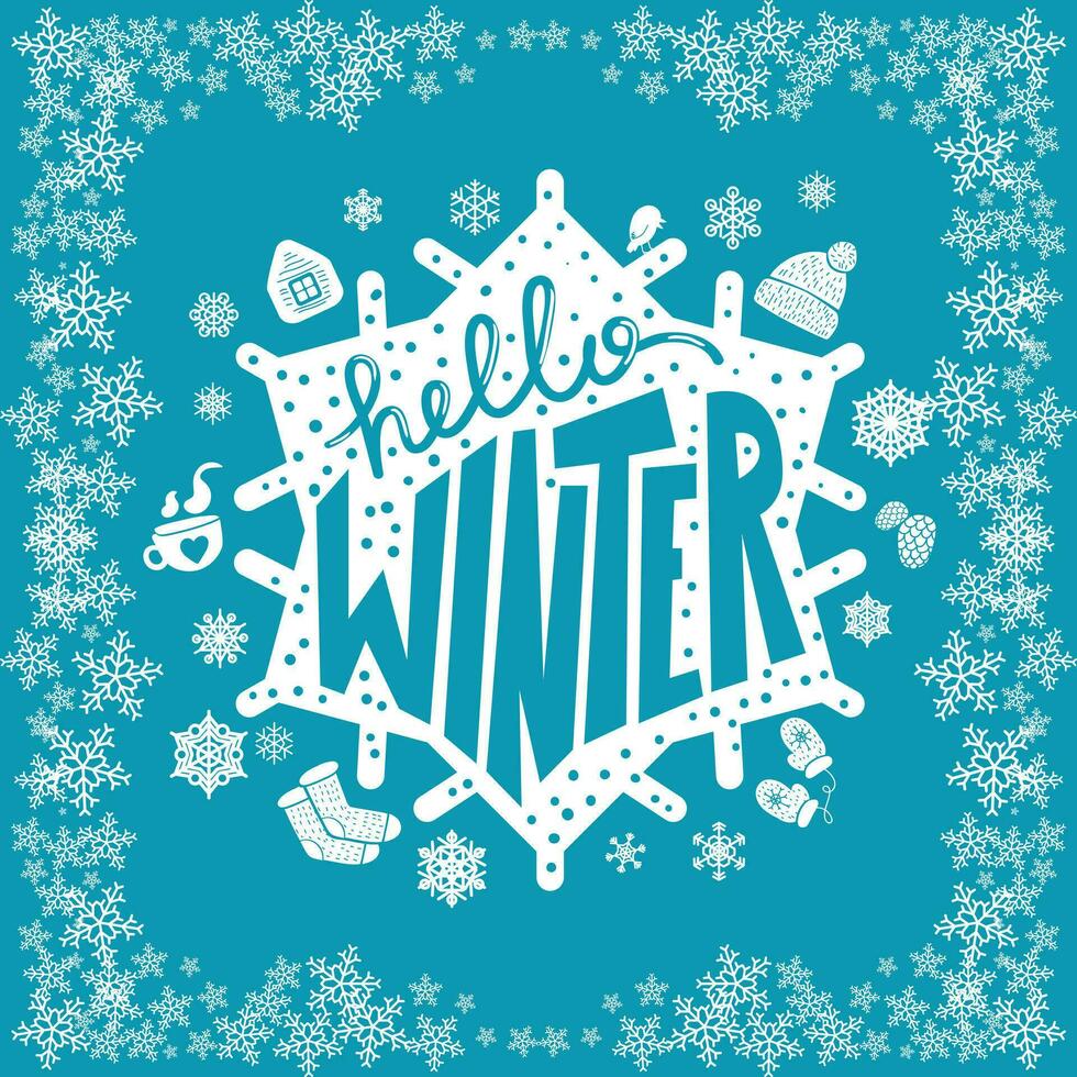 hallo winter illustratie vector