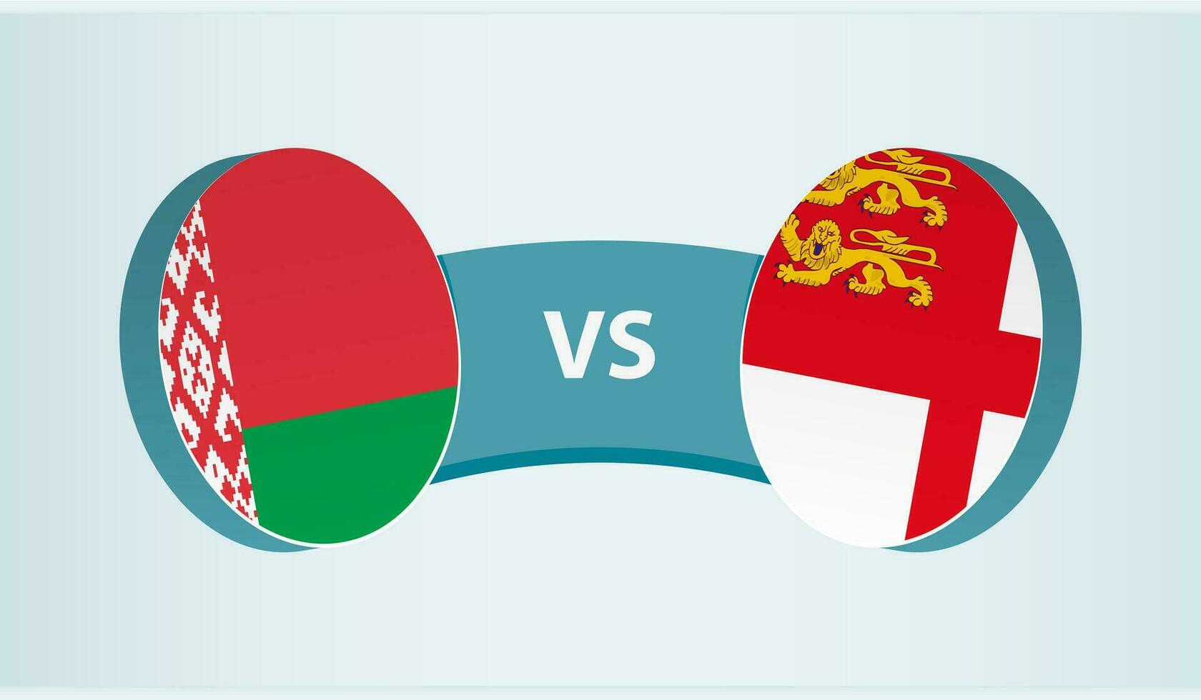 Wit-Rusland versus sark, team sport- wedstrijd concept. vector