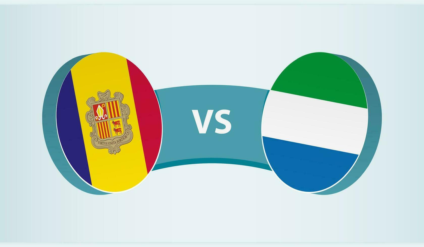 Andorra versus Sierra leone, team sport- wedstrijd concept. vector