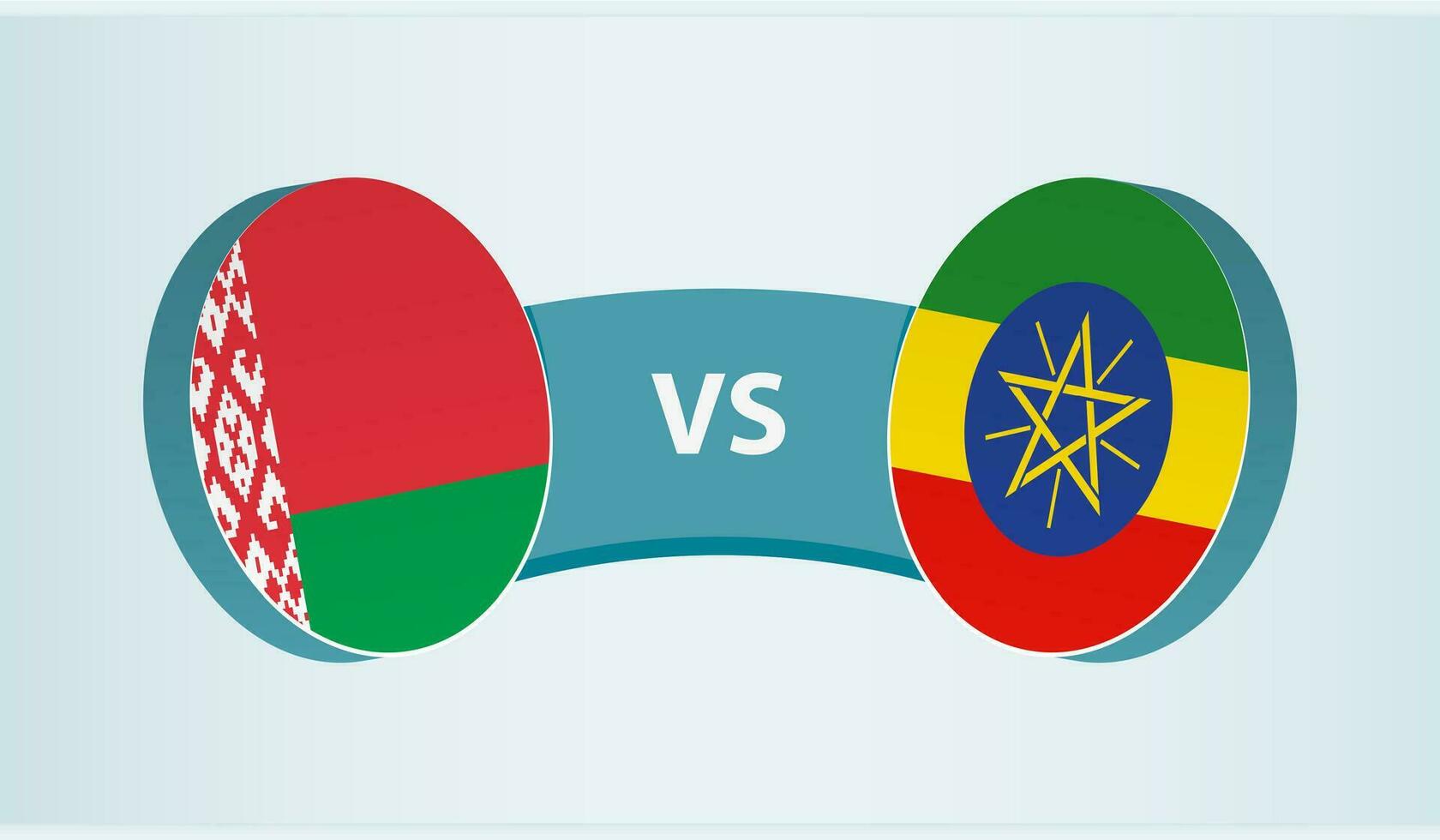 Wit-Rusland versus Ethiopië, team sport- wedstrijd concept. vector