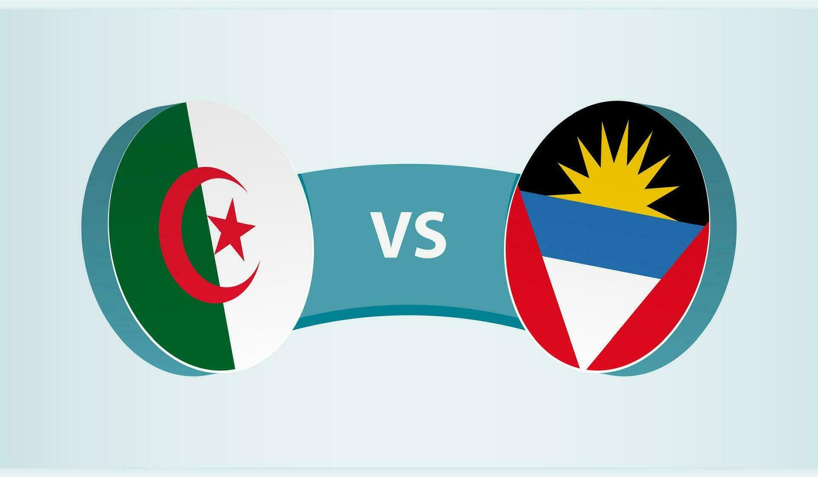 Algerije versus antigua en barbuda, team sport- wedstrijd concept. vector