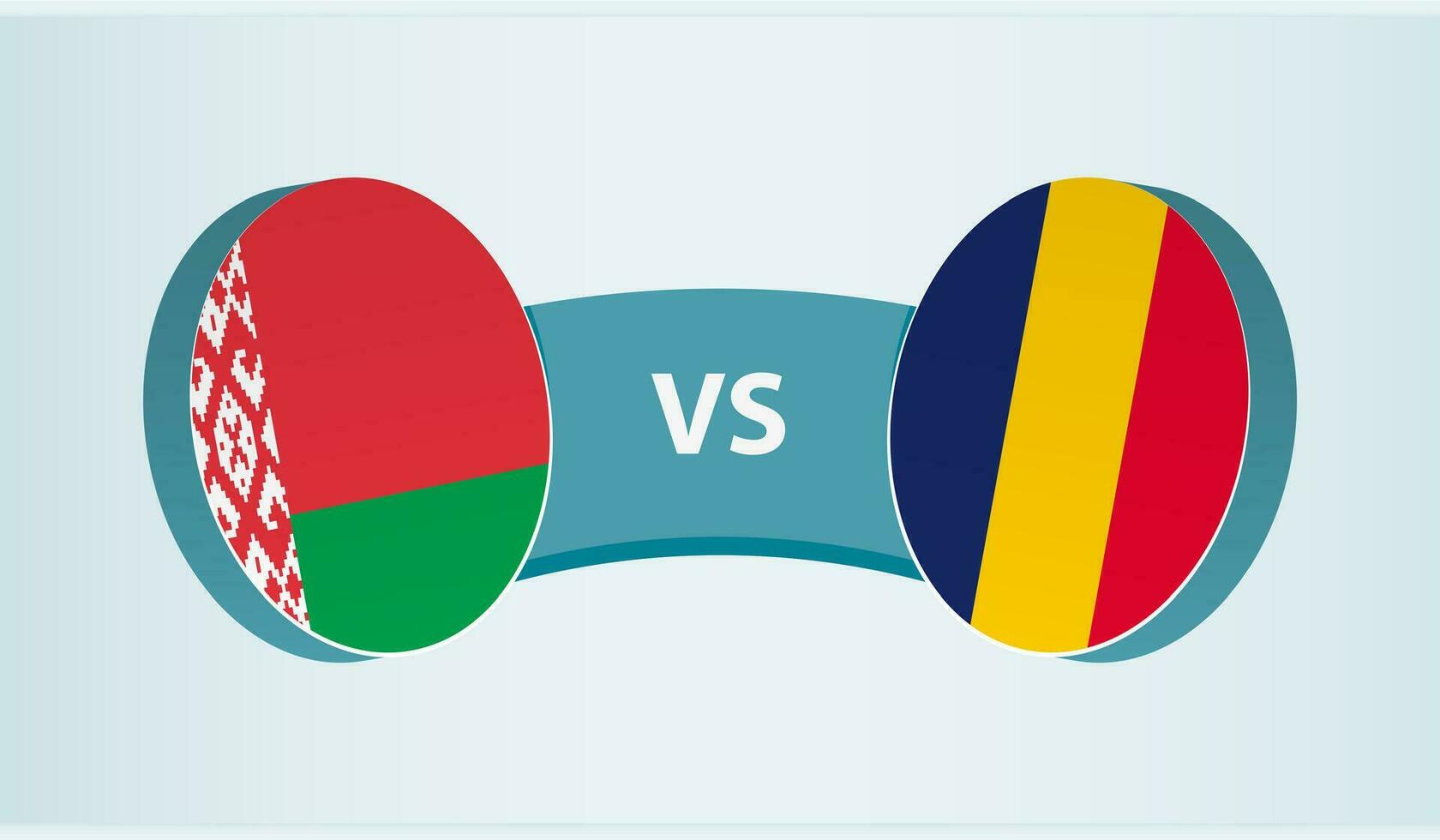 Wit-Rusland versus Tsjaad, team sport- wedstrijd concept. vector