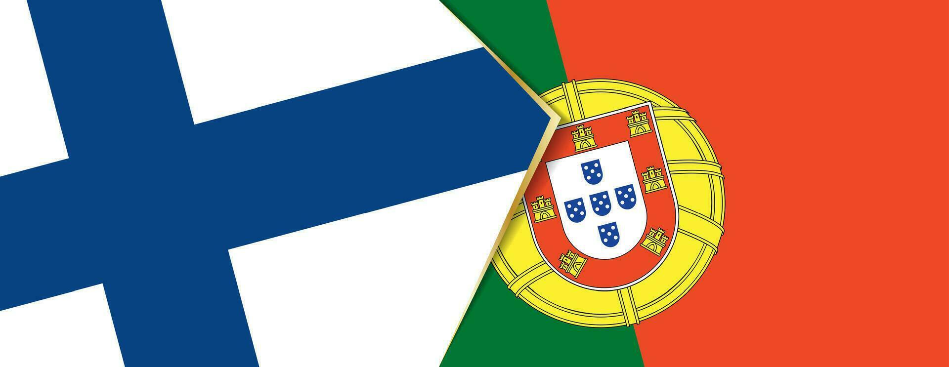 Finland en Portugal vlaggen, twee vector vlaggen.