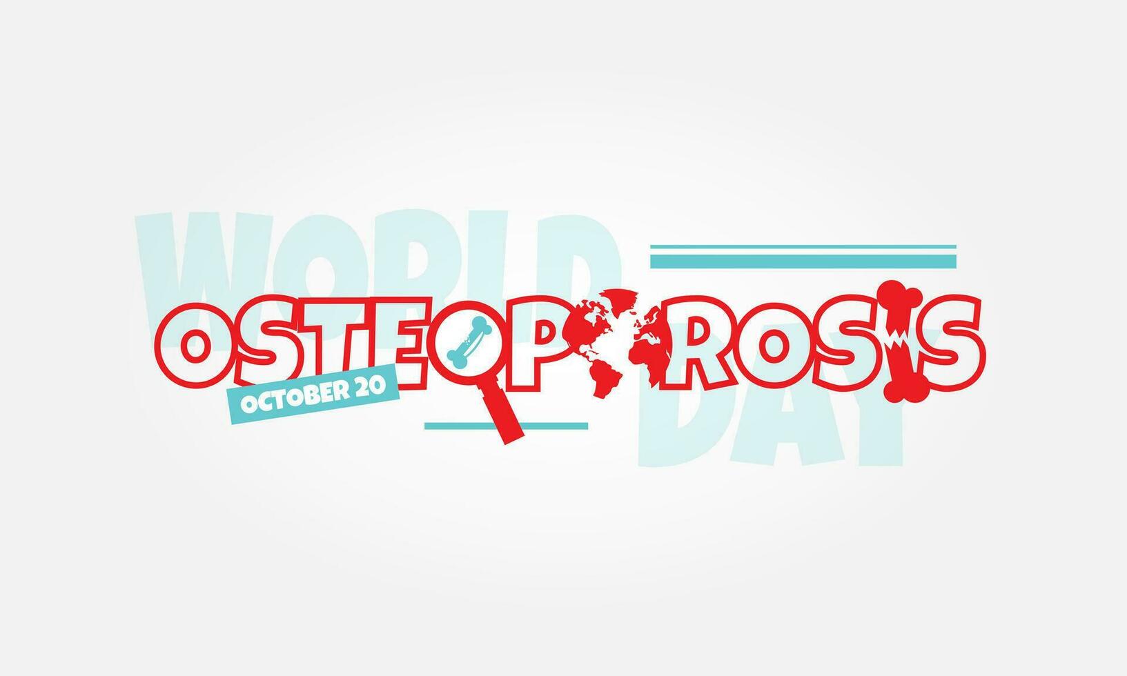 wereld osteoporose dag poster in typografie stijl vector