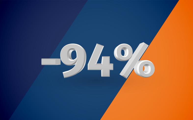 3D verkoopillustratie met percentage, vector