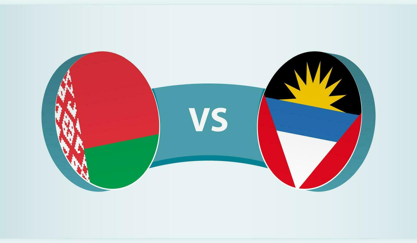Wit-Rusland versus antigua en barbuda, team sport- wedstrijd concept. vector