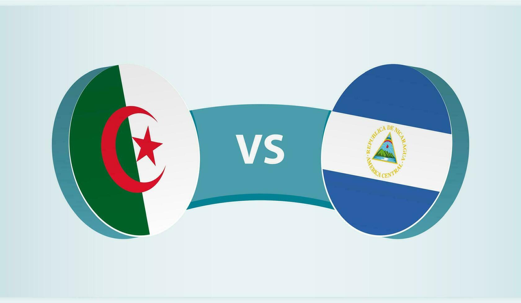 Algerije versus Nicaragua, team sport- wedstrijd concept. vector