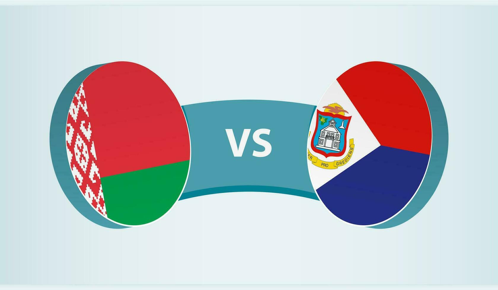 Wit-Rusland versus sint maarten, team sport- wedstrijd concept. vector