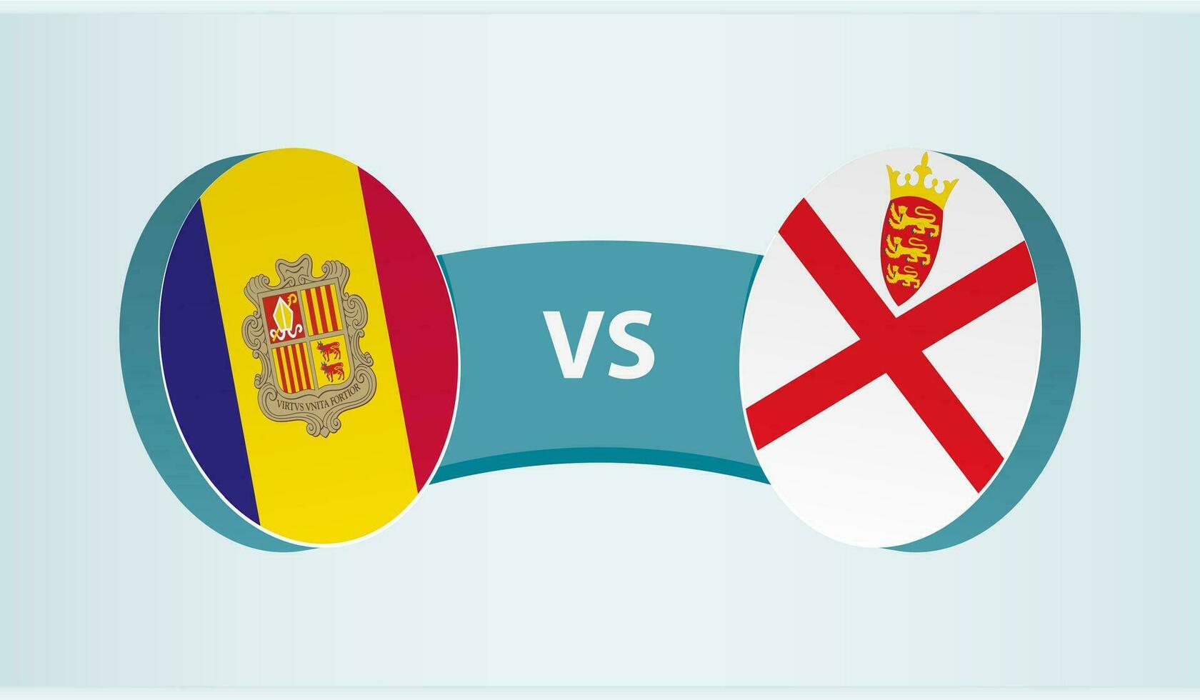 Andorra versus Jersey, team sport- wedstrijd concept. vector