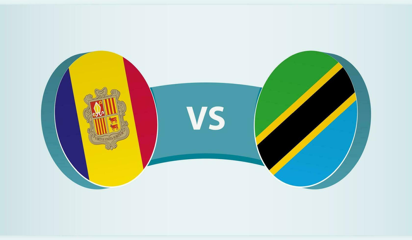 Andorra versus Tanzania, team sport- wedstrijd concept. vector