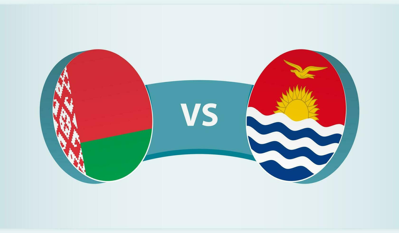 Wit-Rusland versus kiribati, team sport- wedstrijd concept. vector