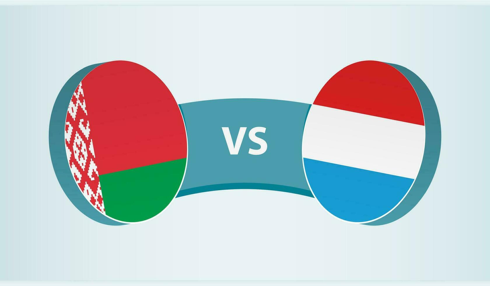 Wit-Rusland versus luxemburg, team sport- wedstrijd concept. vector