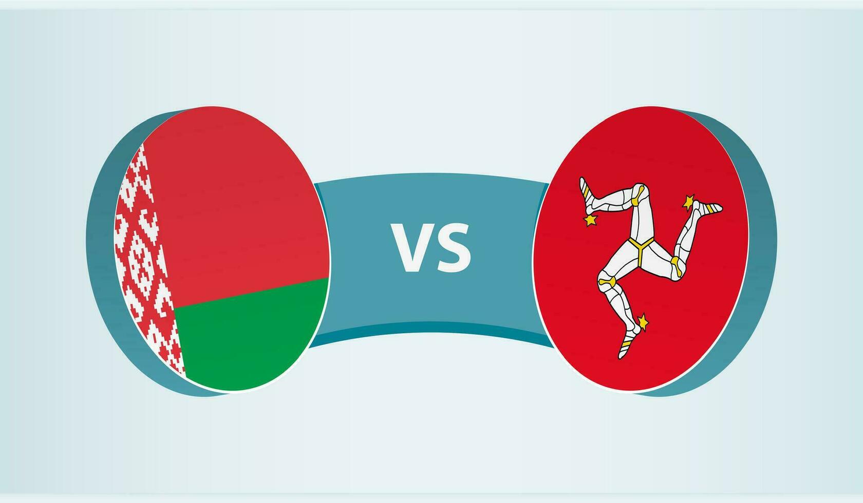 Wit-Rusland versus eiland van Mens, team sport- wedstrijd concept. vector