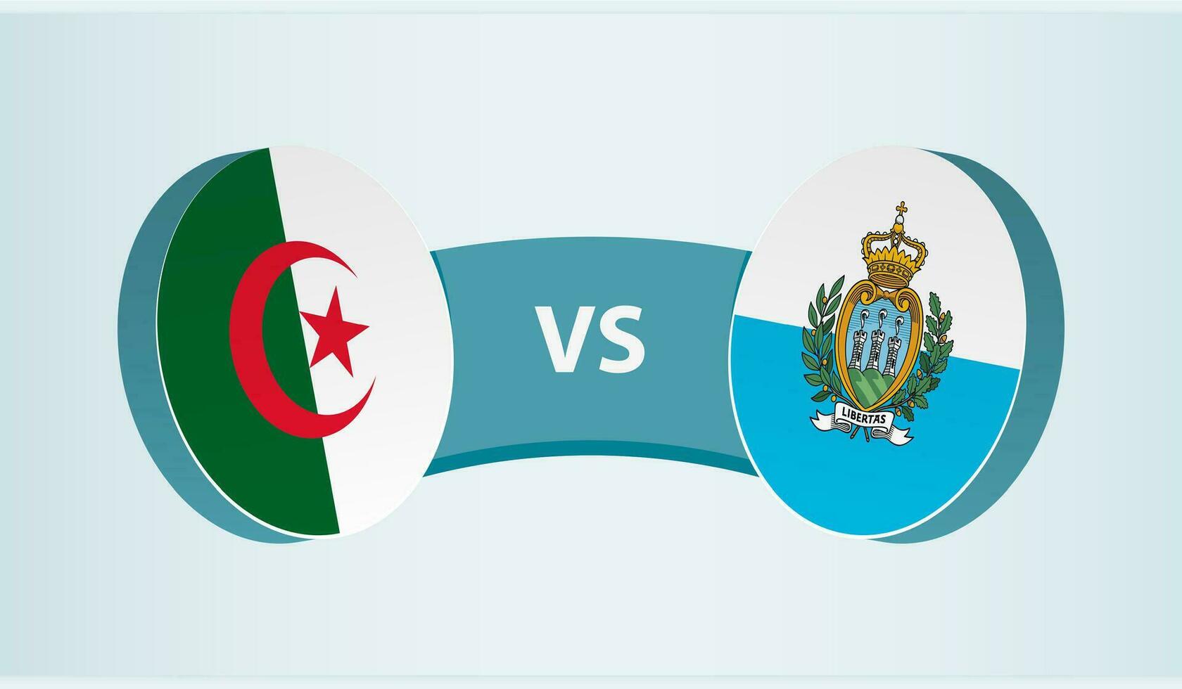 Algerije versus san marino, team sport- wedstrijd concept. vector