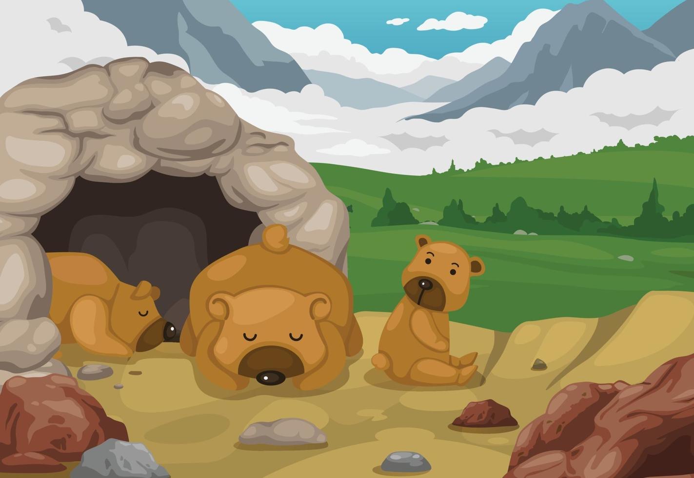 beer op bergen landschap achtergrond vector