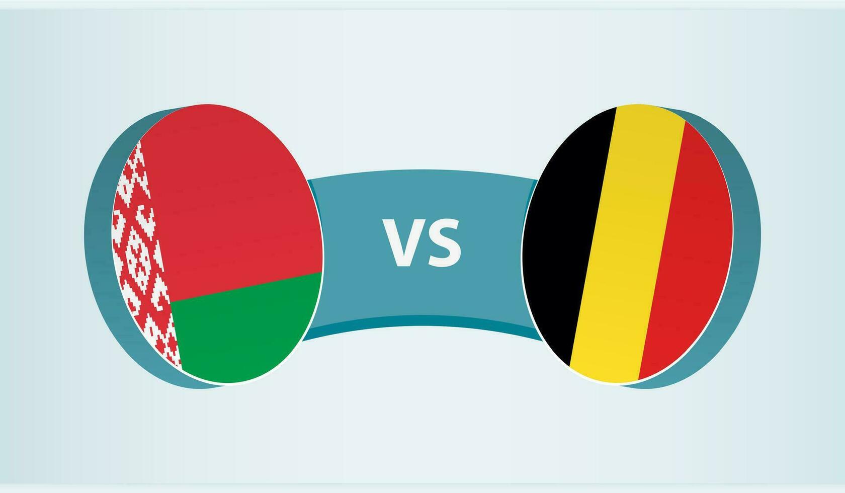 Wit-Rusland versus belgië, team sport- wedstrijd concept. vector