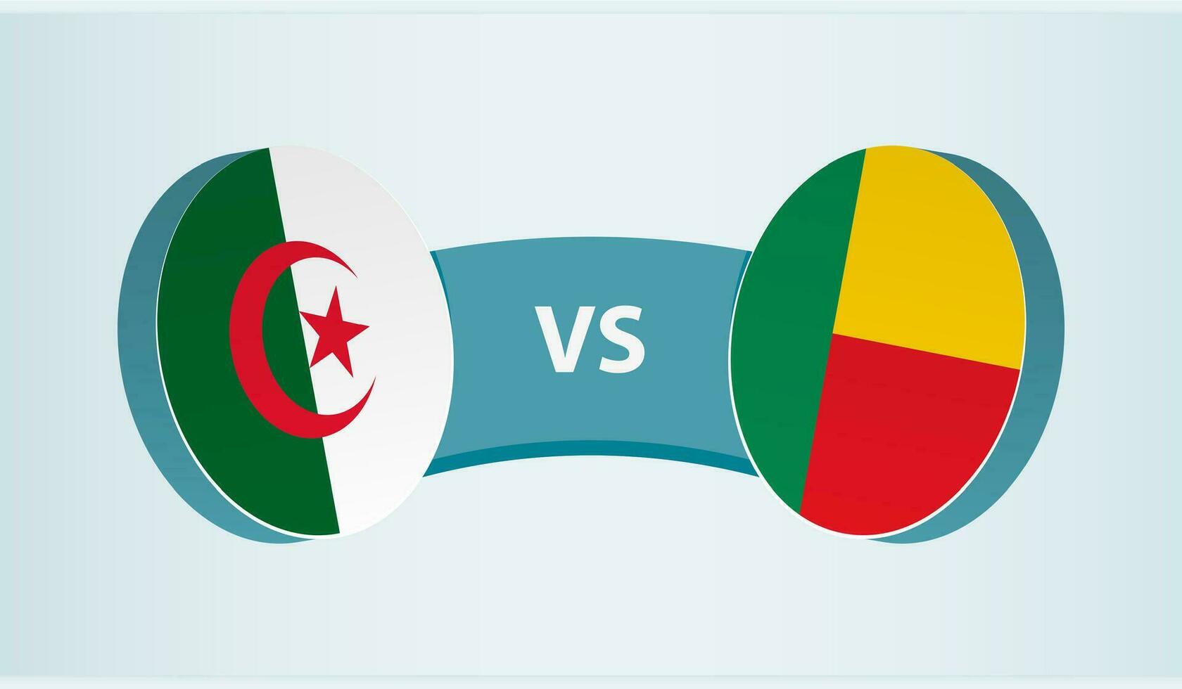 Algerije versus Benin, team sport- wedstrijd concept. vector