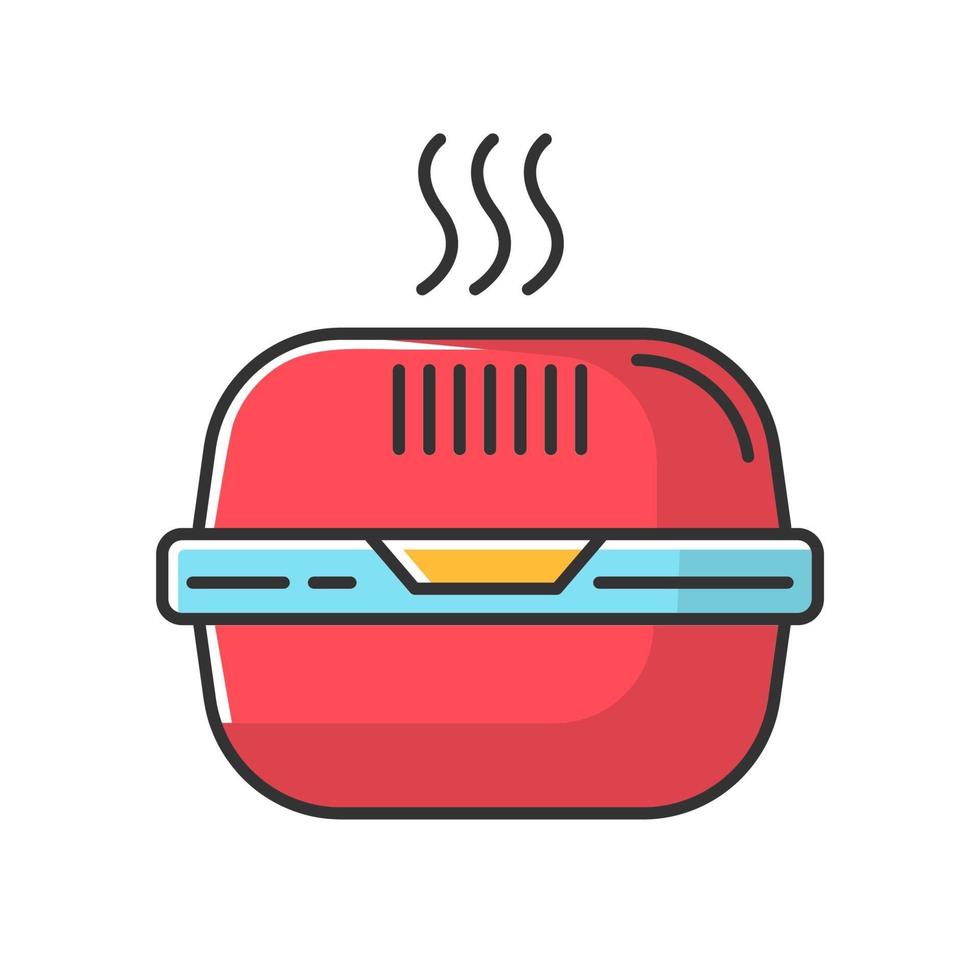 hamburgerdoos rood rgb-kleurpictogram vector