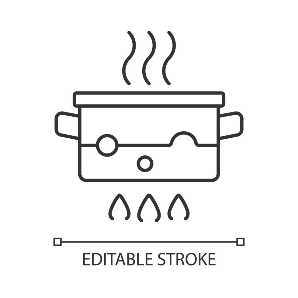 koken voor koken lineair pictogram vector