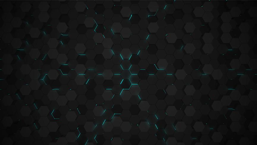 Blauwe 3D hexagon technologie-achtergrond, vectorillustratie vector