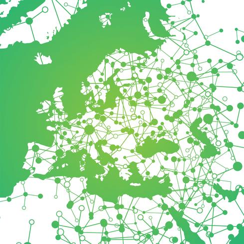 Gestippelde wereld met verbindingen, vectorillustratie vector