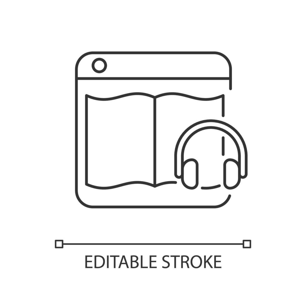 audioboek online platforms lineair pictogram vector